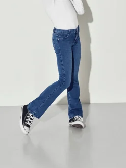 Bleu moyen - Jeans de jambe évasée ONLY KIDS avec taille ajustable