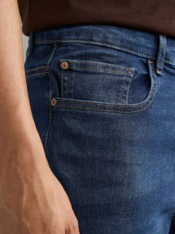 Bleu moyen - Jeansextensible classique coupe fuselée régulière