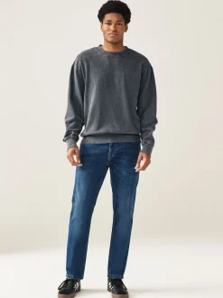 Bleu moyen - Lit 1 place - Coupe ajustée Classic Jeans extensibles