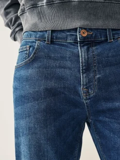 Bleu moyen - Lit 1 place - Coupe ajustée Classic Jeans extensibles