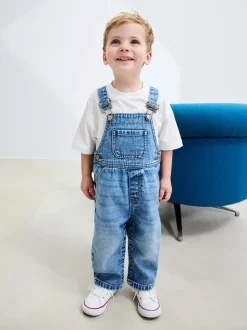 Bleu moyen - Salopette en denim (3mths-7yrs)