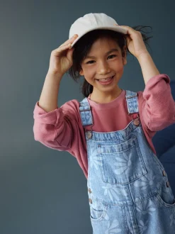 Bleu moyen - Salopette imprimée pâquerettes (3-16ans)