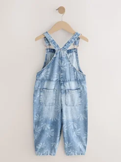 Bleu moyen - Salopette imprimée pâquerettes (3-16ans)