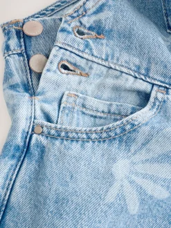 Bleu moyen - Salopette imprimée pâquerettes (3-16ans)