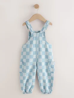 Bleu moyen - Salopettes à carreaux (3mois-7ans)