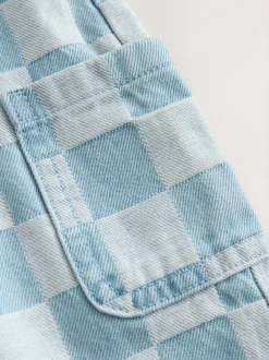 Bleu moyen - Salopettes à carreaux (3mois-7ans)