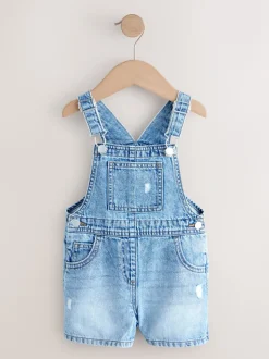 Bleu moyen - Salopettes Uni Denim (3mois-7ans)