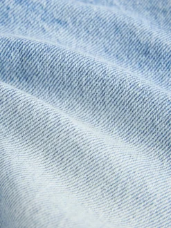 Bleu moyen - Short en jean à bords effilochés (3-16ans)