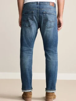 Bleu moyen - Slim Fit (Slim Fit) - Signature Selvedge jean Denim Jeans