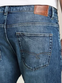 Bleu moyen - Slim Fit (Slim Fit) - Signature Selvedge jean Denim Jeans