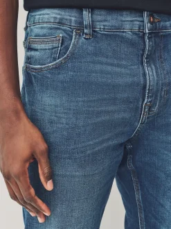 Bleu moyen - Slim Fit (Slim Fit) - extensible Denim Jeans