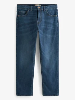 Bleu moyen - Straight Fit Classic Jeans extensibles