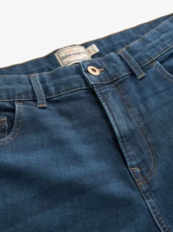 Bleu moyen - Straight Fit Classic Jeans extensibles