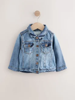 Bleu moyen - Veste Denim Western 100% coton (3mths-7yrs)