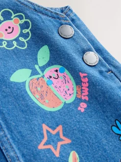 Bleu moyen motif personnage - Denim Robe chasuble (3mths-8yrs)