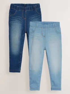Bleu moyen/jean bleu clair - Jeggings à taille élastiquée (3mois-7ans)