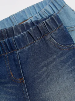 Bleu moyen/jean bleu clair - Jeggings à taille élastiquée (3mois-7ans)