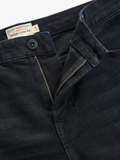 Bleu noir - Straight Fit Classic Jeans extensibles