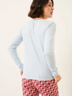 bleu pâle - Haut FatFace Pointelle Henley