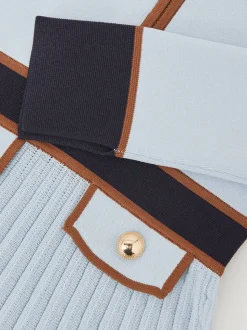 bleu pâle - Robe Reiss Anne plissée en maille à liserés