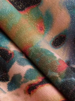 Bleu sarcelle/Rose Animal métallisé - Maillot de bain gainant pigeonnant