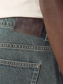 Bleu teinte foncée - Coupe ample - délavé vintage Denim Jeans