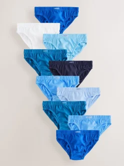 Bleu tonal - Slip en coton 100% 10 Paquet (1.5-16ans)