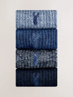 Bleu torsadé - Lot de chaussettes épaisses brodées 4