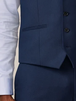 bleu vif - Gilet de costume texturé