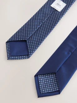 bleu vif - Lot de 2 cravates clip texturées