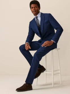 bleu vif - Slim Fit (Slim Fit) - Veste de costume texturée