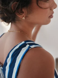 Bleu/Blanc - Combinaison d’été en jersey