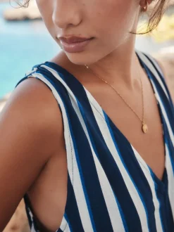 Bleu/Blanc - Combinaison d’été en jersey