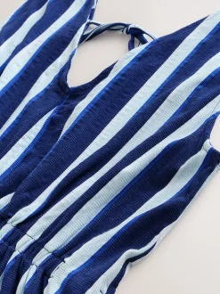 Bleu/Blanc - Combinaison d’été en jersey