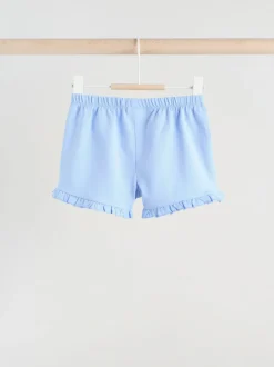 Bleu/blanc à fleurs - Ensemble t-shirt et short à volants bébé 6 pièces (0mois-2ans)