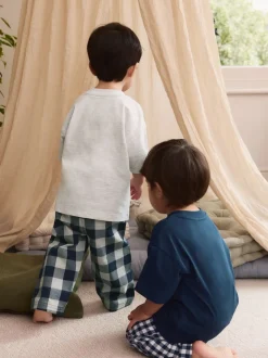 Bleu/Blanc - Lot de 2 pyjamas longs à manches courtes (9mois à12ans)