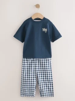 Bleu/Blanc - Lot de 2 pyjamas longs à manches courtes (9mois à12ans)