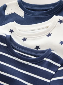 Bleu/Blanc - Lot de 3 Pyjamas Ajusté Se blottir (9mois à10ans)