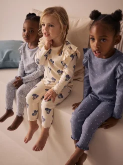 Bleu/Blanc - Pyjama Rib Se blottir 3 Pack (9mois-12ans)