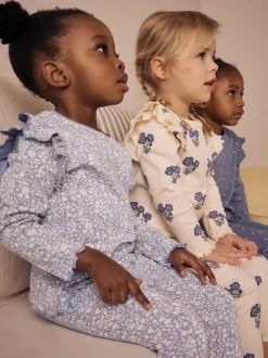 Bleu/Blanc - Pyjama Rib Se blottir 3 Pack (9mois-12ans)