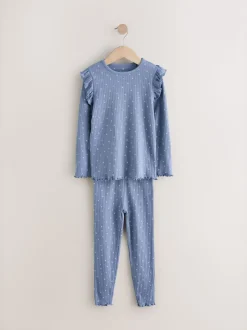 Bleu/Blanc - Pyjama Rib Se blottir 3 Pack (9mois-12ans)