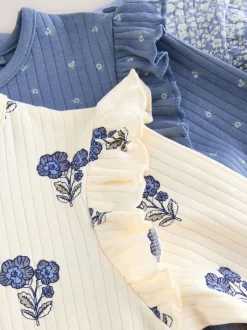 Bleu/Blanc - Pyjama Rib Se blottir 3 Pack (9mois-12ans)