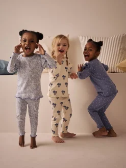 Bleu/Blanc - Pyjama Rib Se blottir 3 Pack (9mois-12ans)