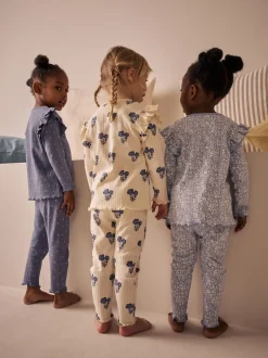 Bleu/Blanc - Pyjama Rib Se blottir 3 Pack (9mois-12ans)