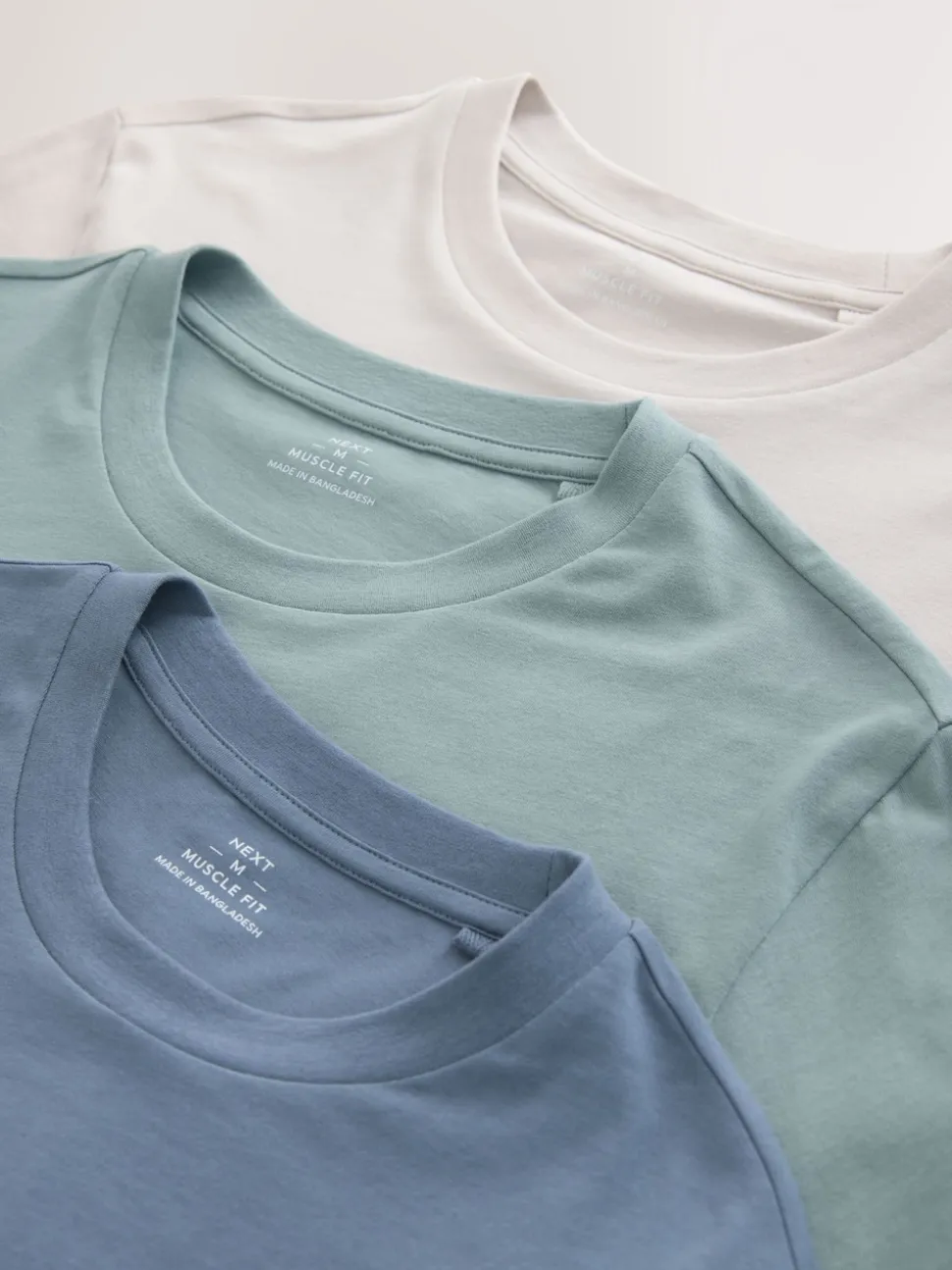 Bleu/blanc écru/vert - Lot de 3 t-shirts Muscle Fit Essential