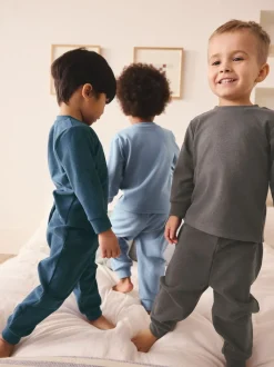 Bleu/bleu marine/gris - Lot de 3 pyjamas décontractés (9mois à12ans)