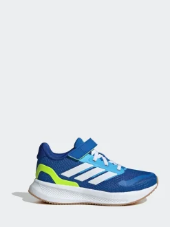 Bleu/citron vert - adidas Baskets de course Runfalcon 5 à lacets élastiques pour enfant