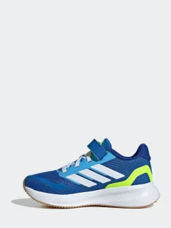 Bleu/citron vert - adidas Baskets de course Runfalcon 5 à lacets élastiques pour enfant