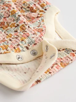 Bleu/Crème/Coral Ditsy - Body à volants et manches longues bébé Lot de 4 (0mois2ans)