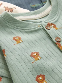 Bleu/Ecru - Lot de 3 pyjamas oversize (9mois-10ans)